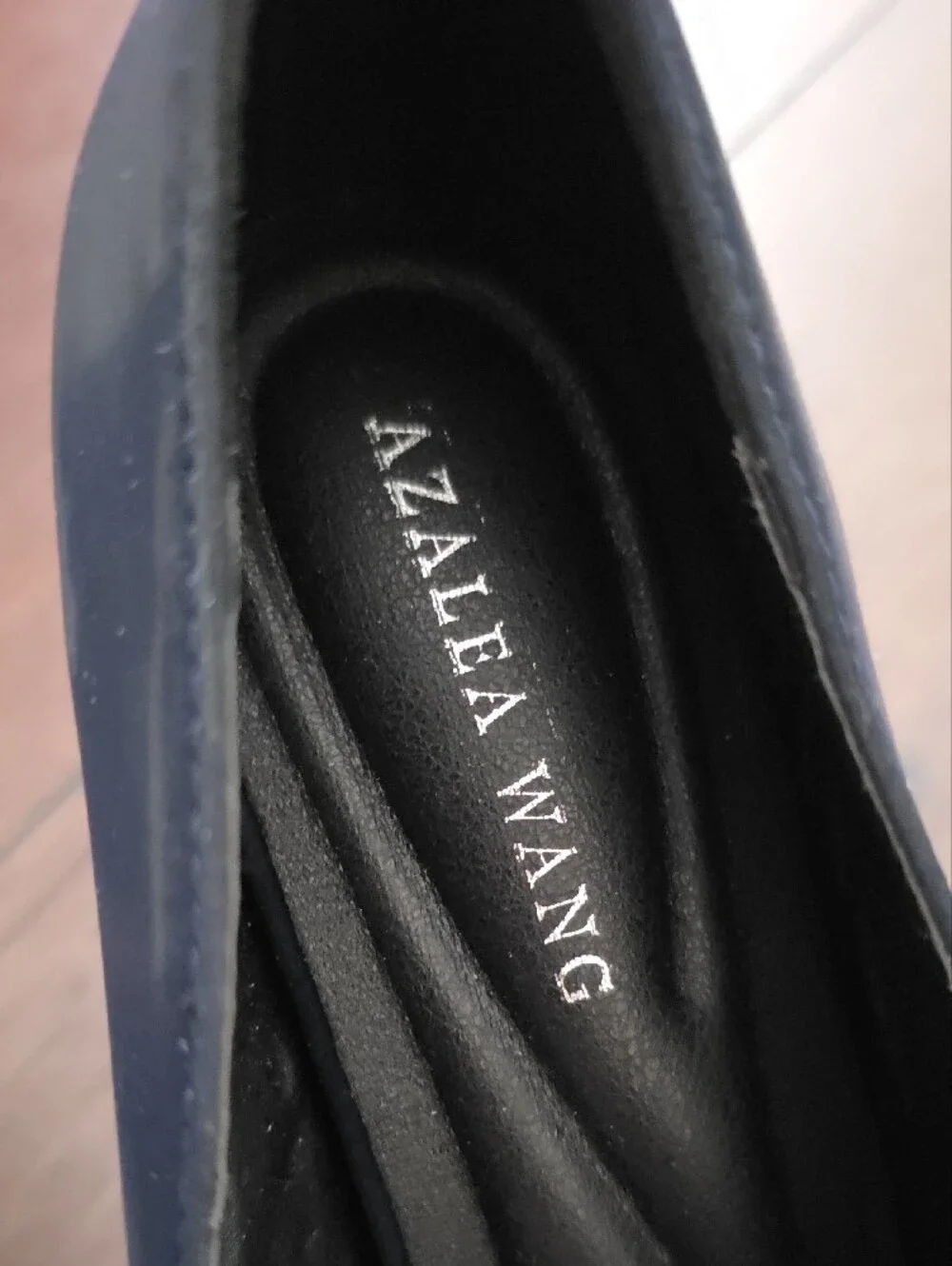 Azalea Wang Akira‎ Patricc Navy Liquid Luxe Stiletto Pump